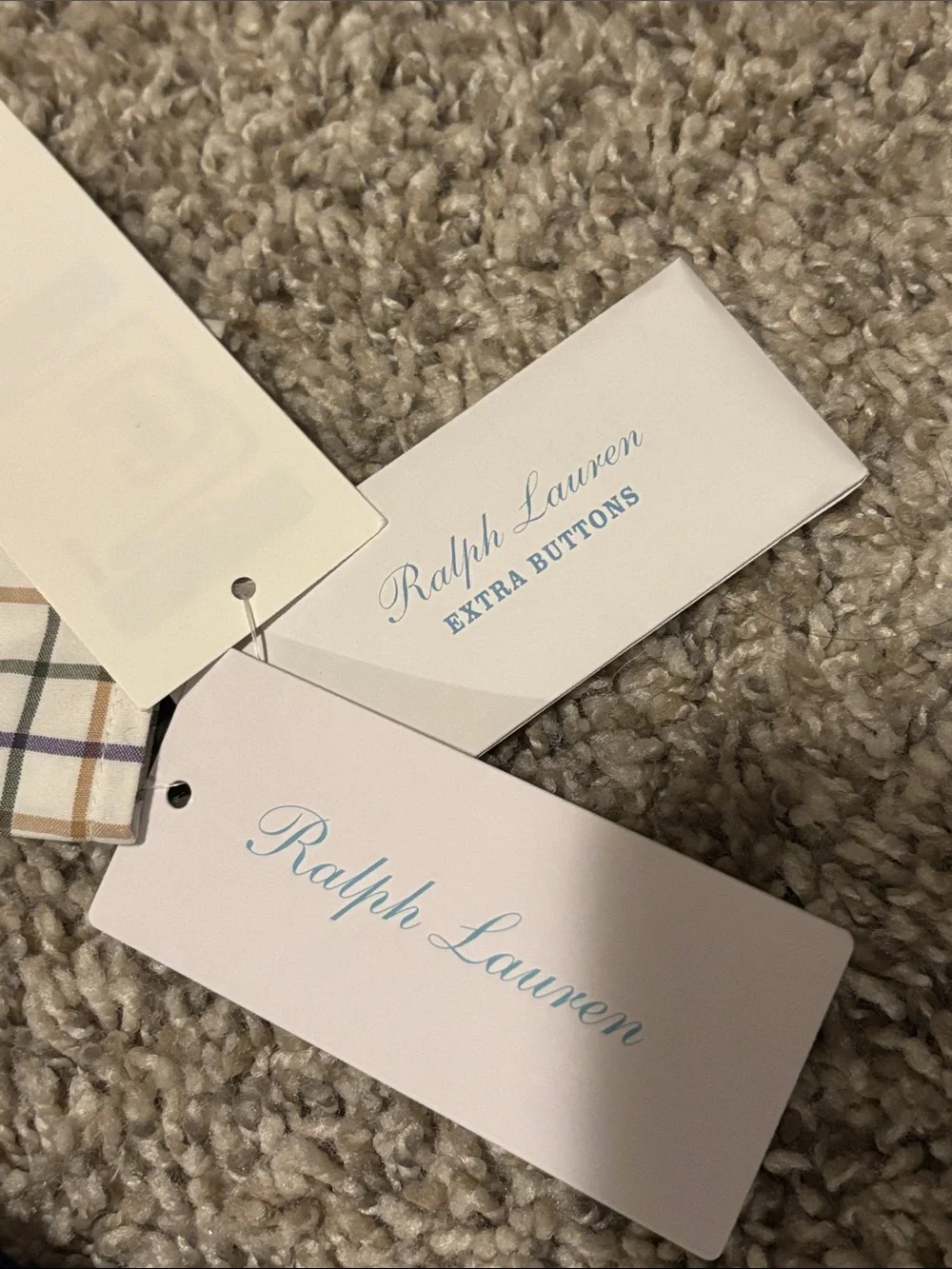 NWT Ralph Lauren Embroidered Corduroy Overall and Cotton Shirt Set 18 mos